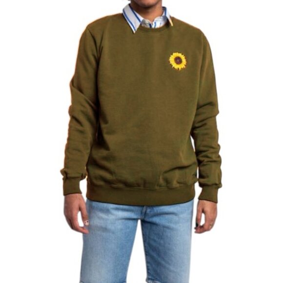 Foret brown sunflower design long sleeve crew neck sweatshirt size L - Picture 1 of 10